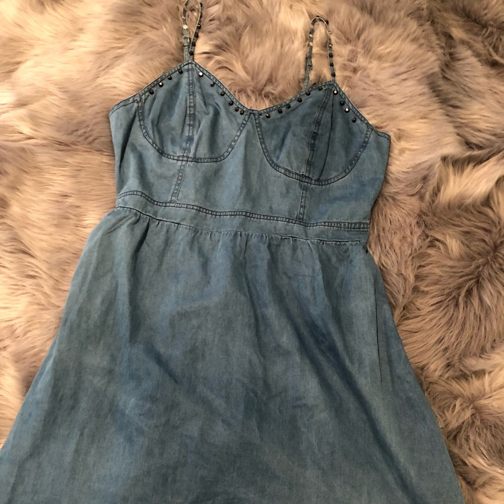 Blue Jean Dress with metal hardware